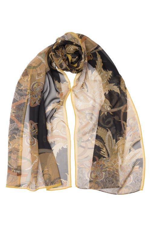 Elizabetta Alessandra - Long Sheer Silk Scarf for Women in Black at Nordstrom Product Image