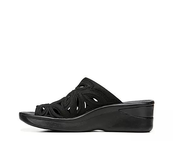 LifeStride Susie Wedge Slide Sandals, Women's, Size: 10 Wide, Black Shimmer Product Image