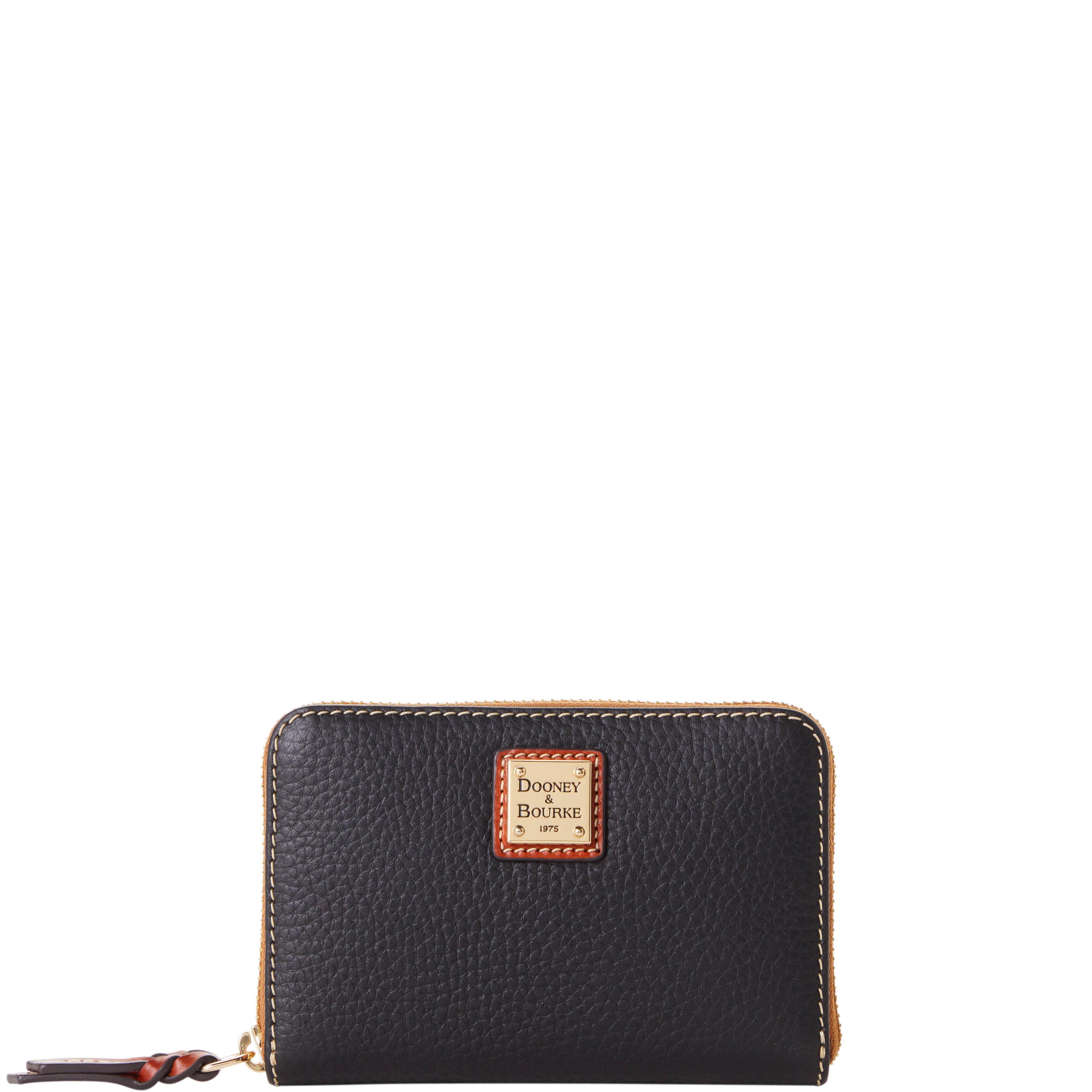 Dooney & Bourke Womens Pebble Grain Medium Zip Around Leather Wallet in Caribbean Blue Product Image