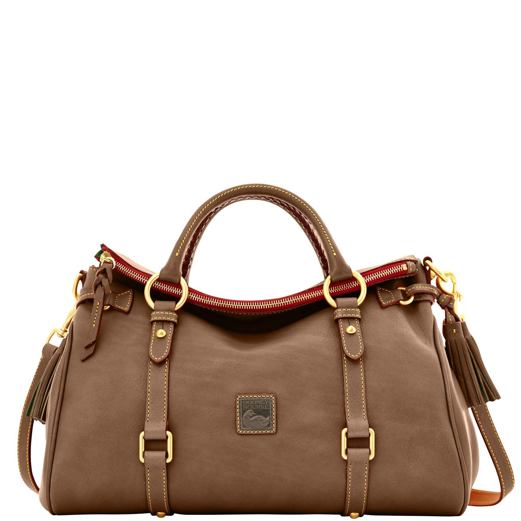 Dooney & Bourke Womens Florentine Large Leather Satchel Bag in Elephant Product Image