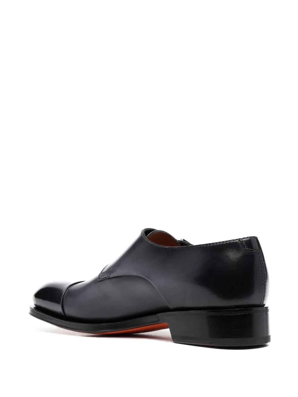 double strap leather monk shoes Product Image