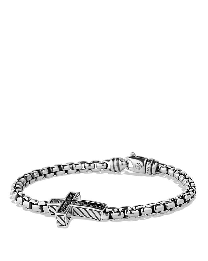 Mens Streamline Cross Bracelet in Silver, 5mm Product Image