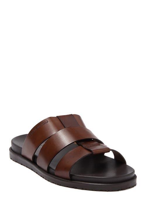 Mens Empoli Three-Strap Leather Slide Sandals Product Image
