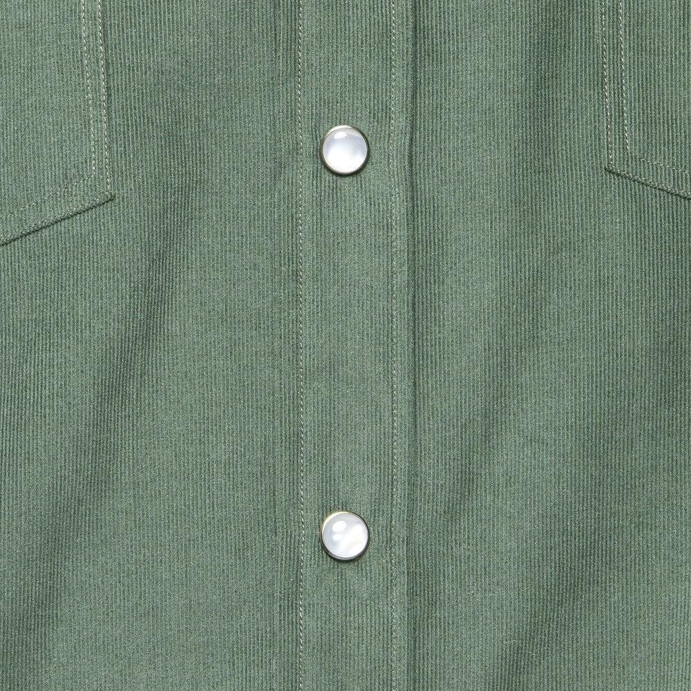Micro Corduroy Western Shirt - Green Product Image