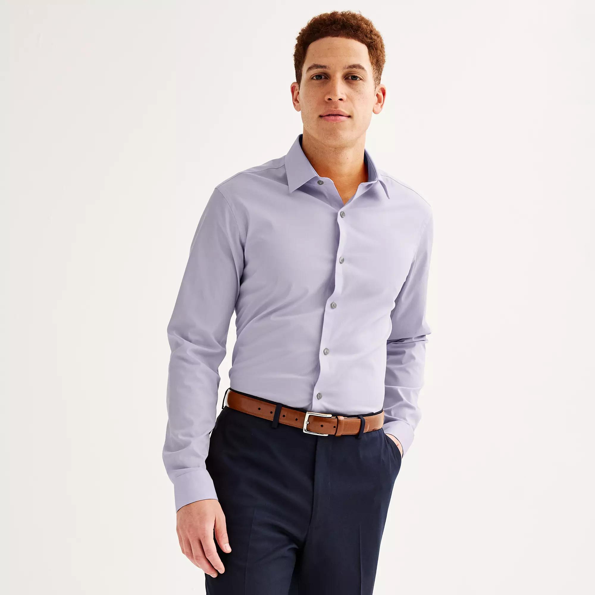 Mens Apt. 9 Premier Flex Solid Slim-Fit Dress Shirt Product Image