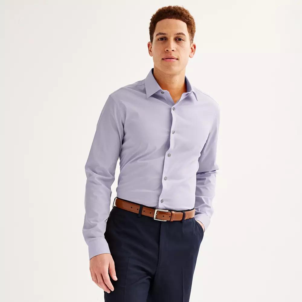 Mens Apt. 9 Premier Flex Solid Slim-Fit Dress Shirt Product Image