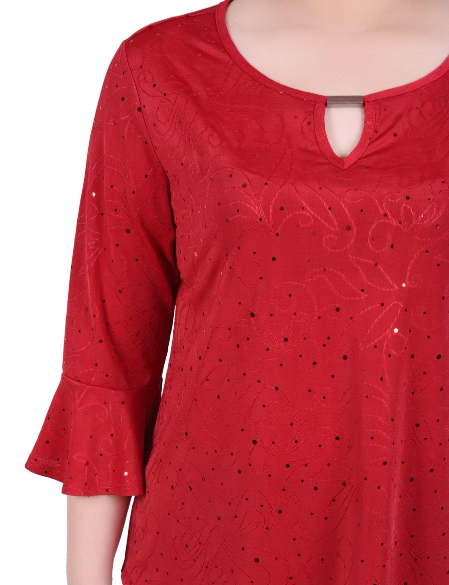 3/4 Length Bell Sleeve Top - Petite Product Image