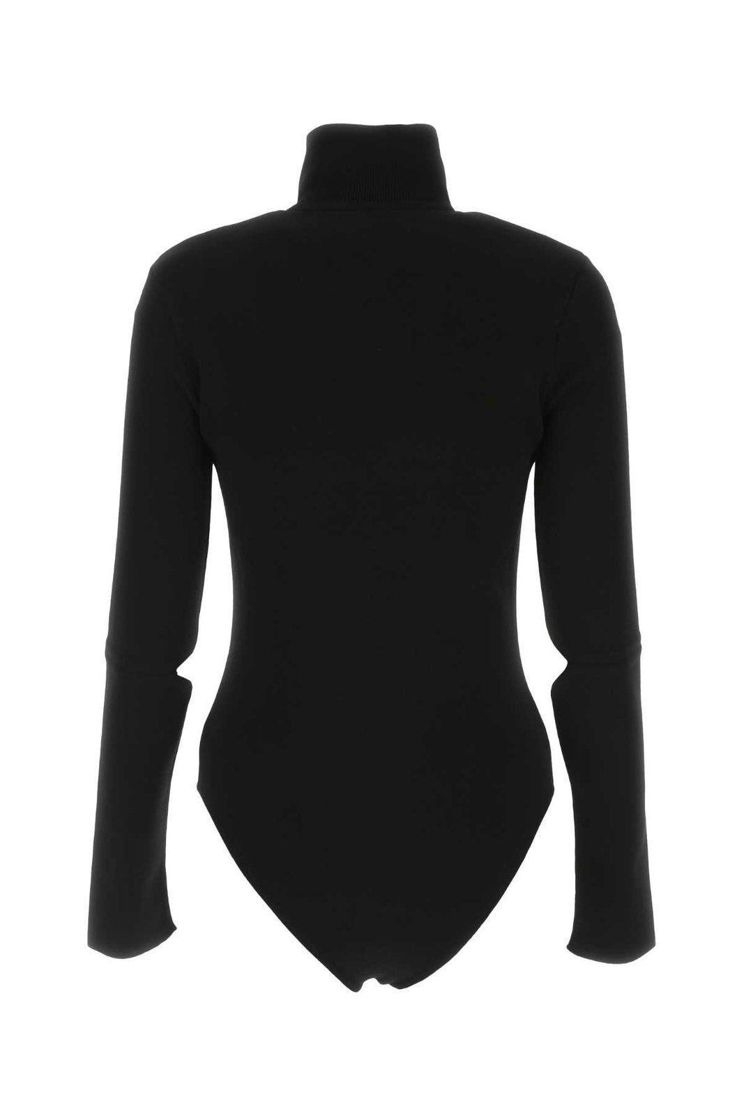 COURRÈGES Long Sleeve Bodysuit In Black Product Image