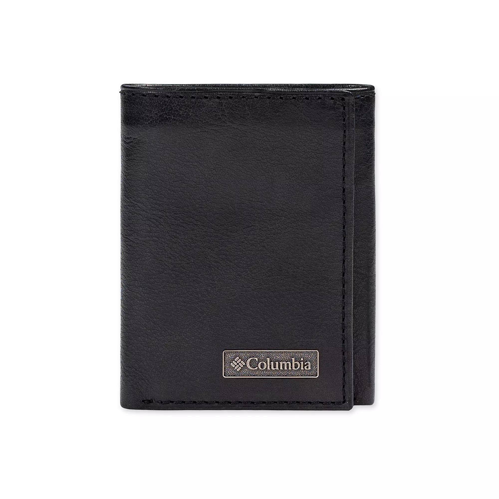 Mens Columbia RFID Leather Trifold Wallet with Hidden Zipper Pocket Product Image