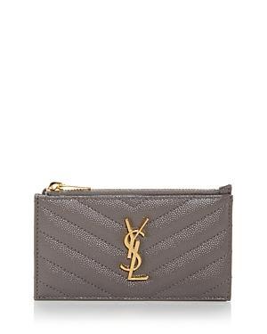 Saint Laurent Cassandre Matelasse Fragments Zipped Card Case Product Image