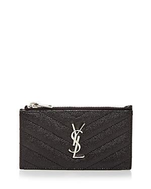 Saint Laurent Cassandre Matelasse Fragments Zipped Card Case Product Image