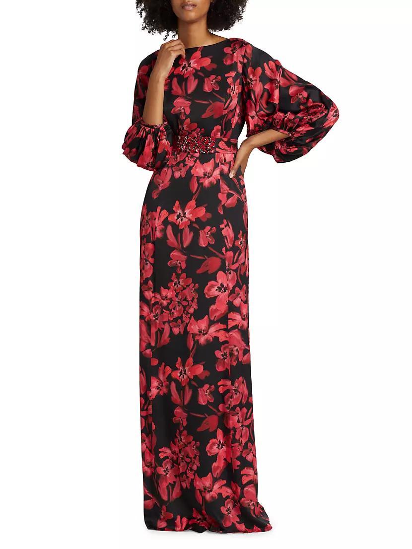 Womens Floral Twill Gown Product Image