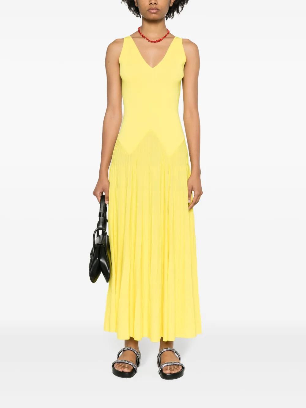 knitted pleated maxi dress Product Image