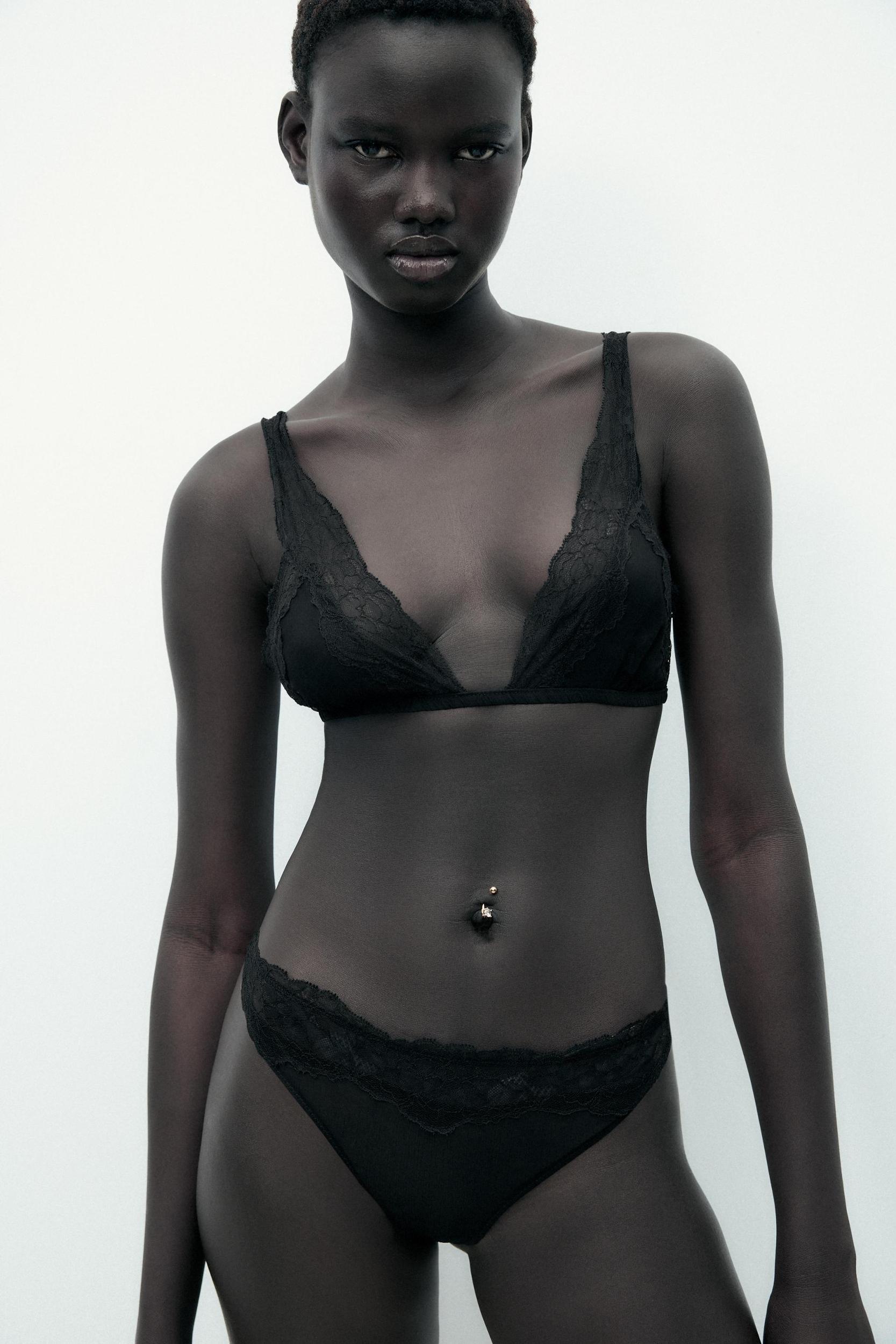 VISCOSE LACE TRIANGLE BRALETTE Product Image