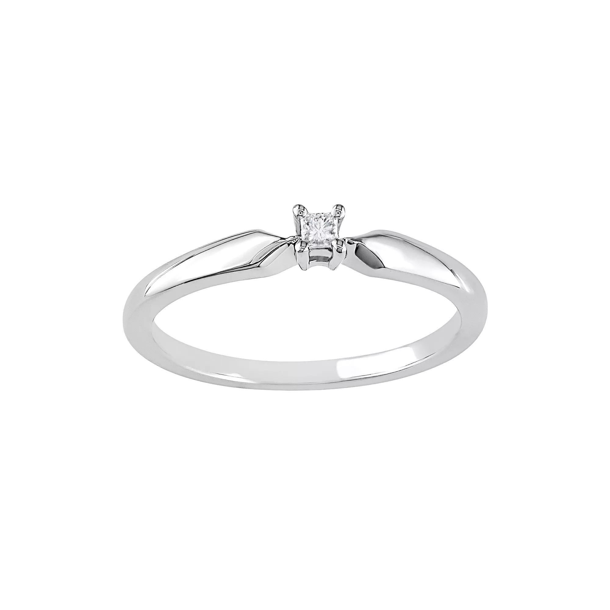 Stella Grace Sterling Silver Princess-Cut Diamond Accent Solitaire Ring, Women's, Size: 9, White Product Image