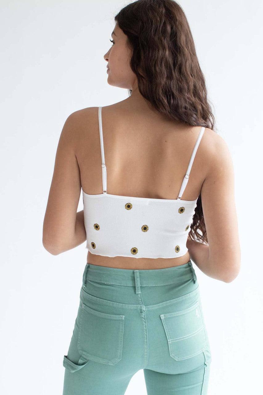 White Daisies Embroidered Seamless Cami Product Image