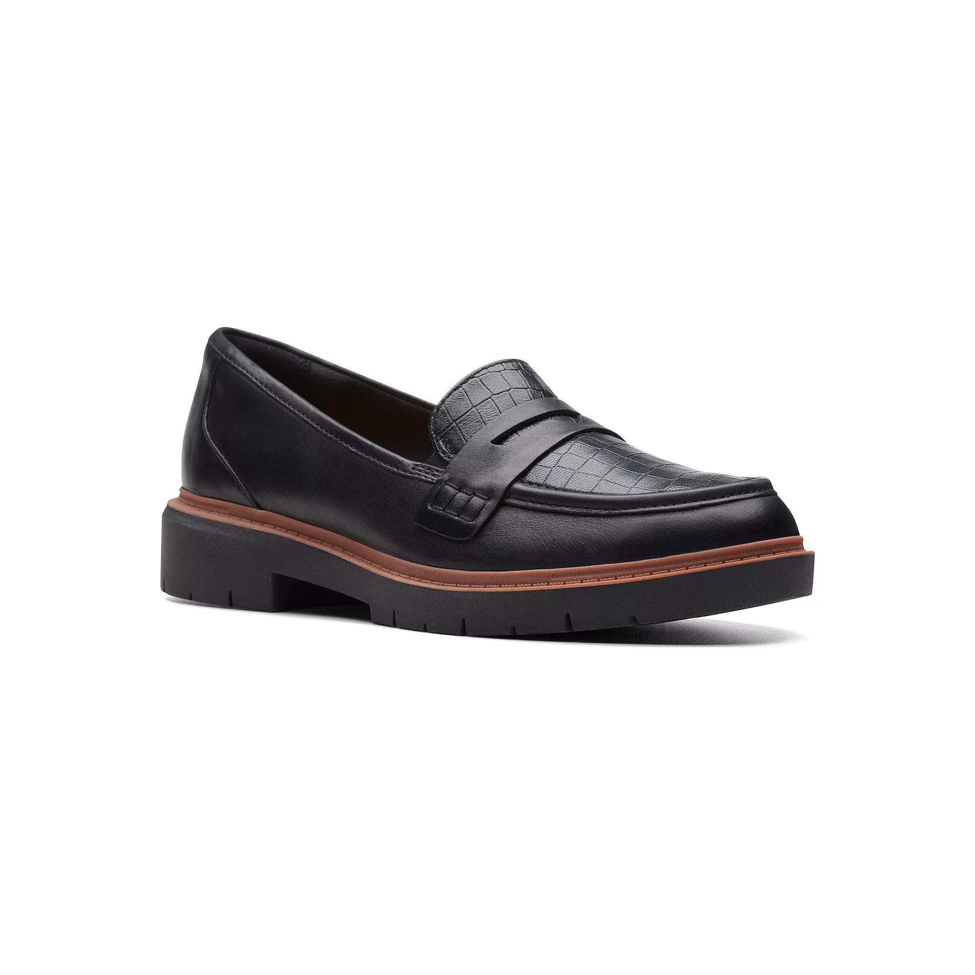 Clarks® Westlynn Ayla Women's Leather Loafers, Size: 6.5, Black Product Image