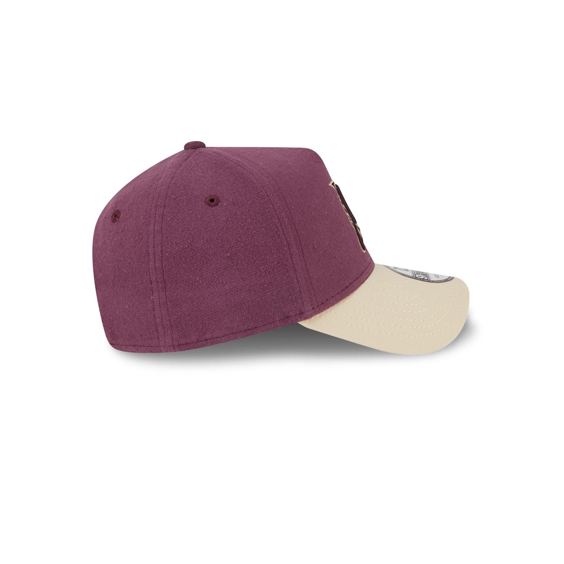 Miami Marlins Moleskin Crown Maroon 9FORTY A-Frame Snapback Hat Male Product Image
