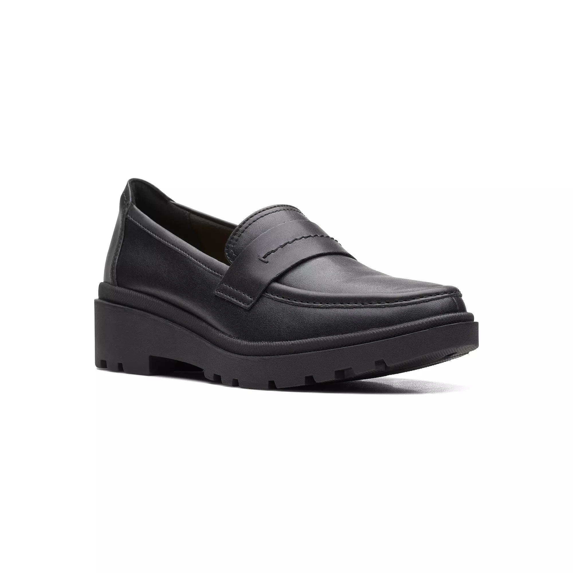 Clarks® Calla Ease Women's Leather Loafers, Size: 10, Black Leather Product Image