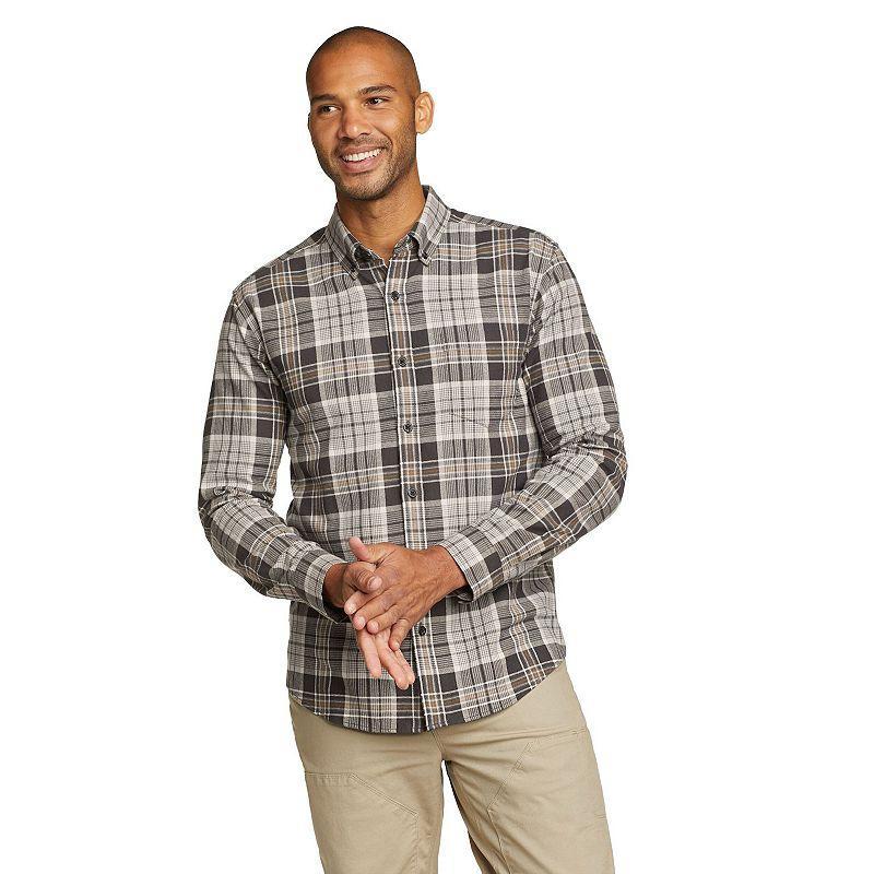 Men's Eddie Bauer Field Flannel Button-Down Shirt, Size: Large, Deep Brown Product Image