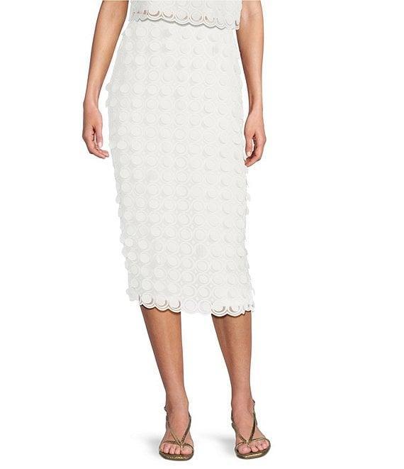 Trina Turk Dita Embroidered Dot Midi Pencil Skirt Product Image