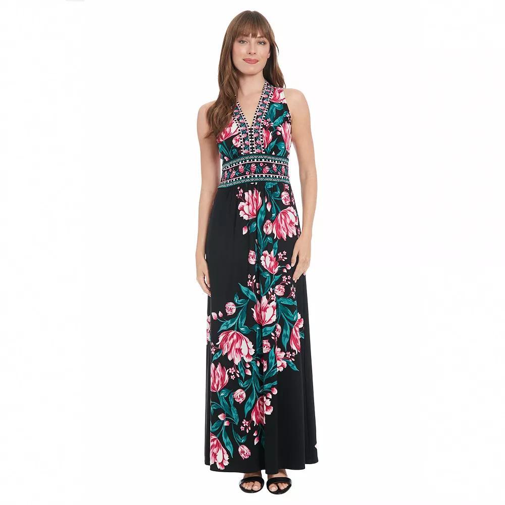 Petite London Times Floral Print V-Neck Maxi Dress, Womens Product Image