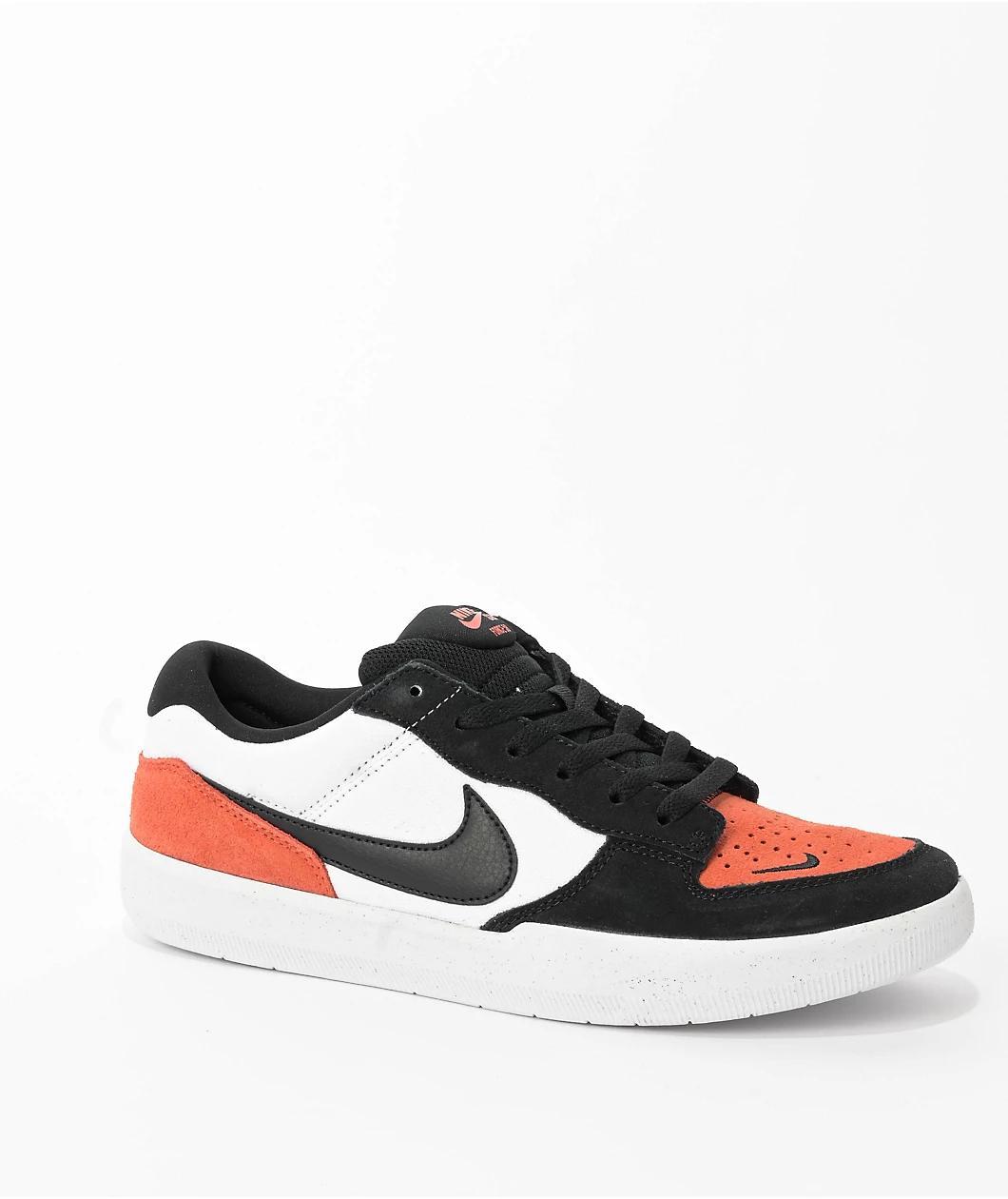 Nike SB Force 58 White & Cosmic Clay Skate Shoes Product Image
