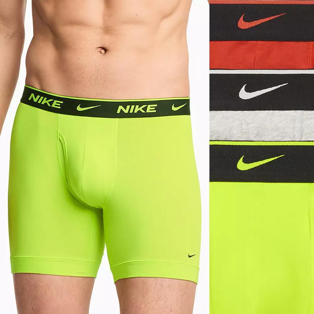 Mens Nike 3-Pack Dri-FIT Essential Cotton Stretch 6 Boxer Briefs Green Product Image
