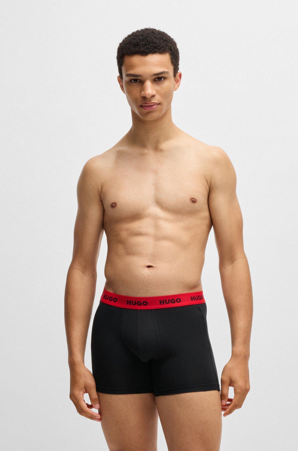 HUGO - Three-pack of stretch cotton boxer briefs - Patterned Product Image