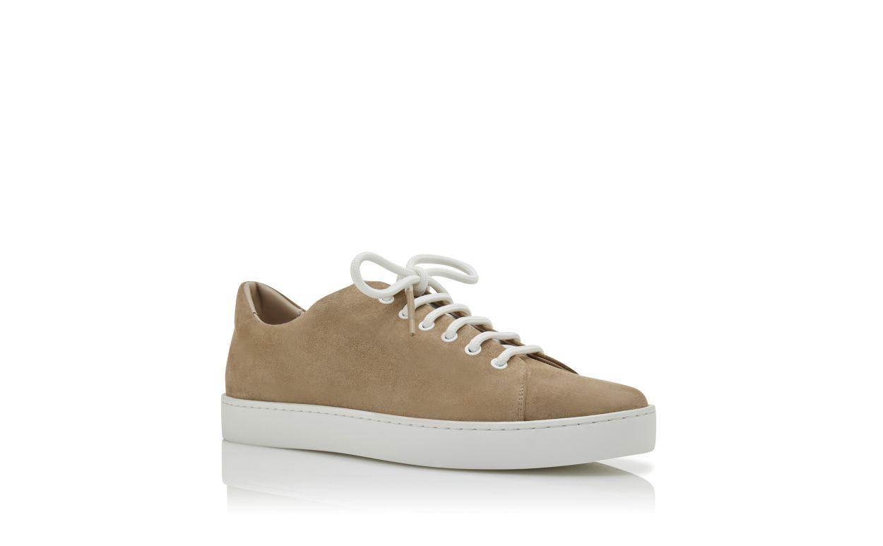 SEMANADO Beige Suede Low Cut Sneakers Product Image