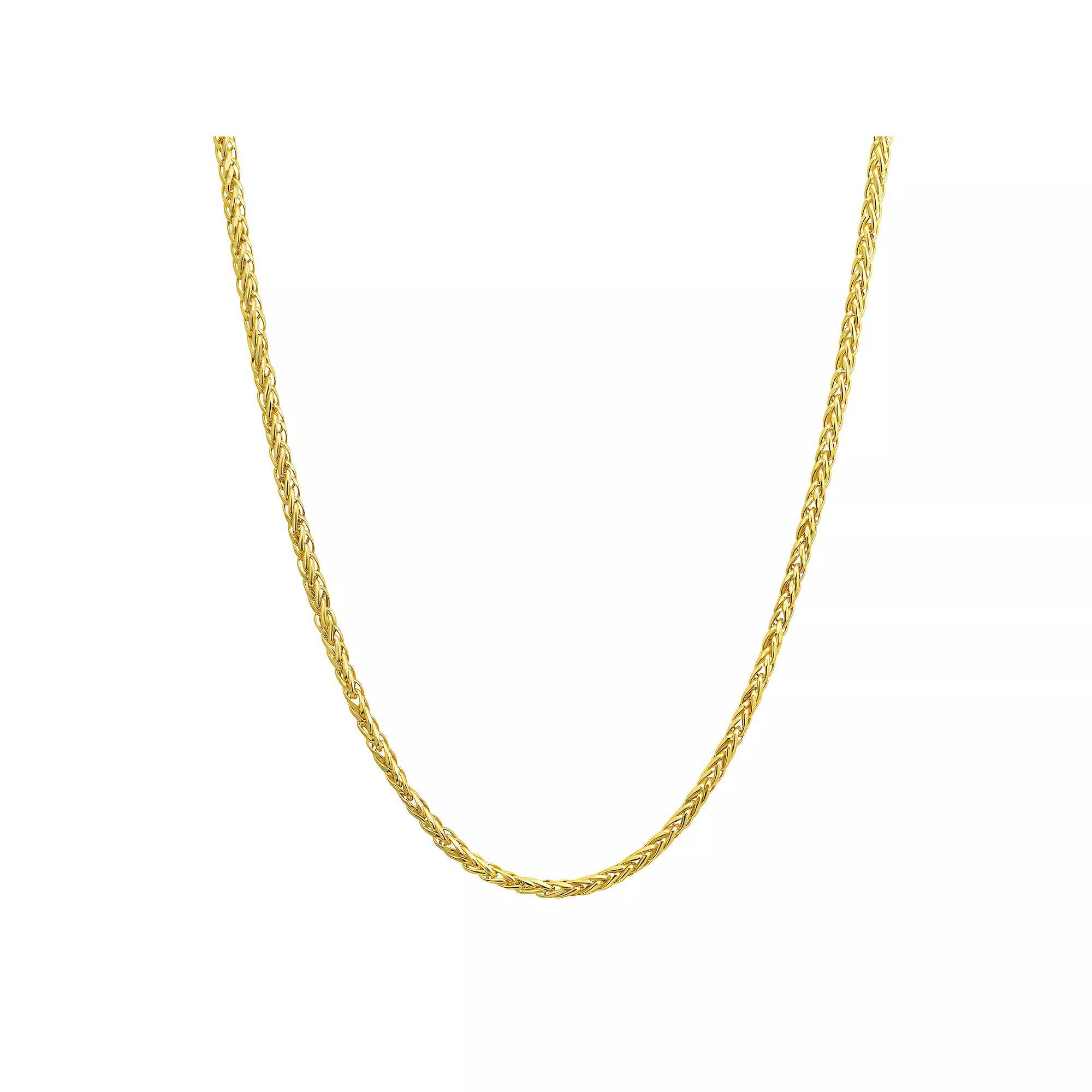 18k Gold Diamond Cut Wheat Chain Necklace, Women's, Size: 18" Product Image