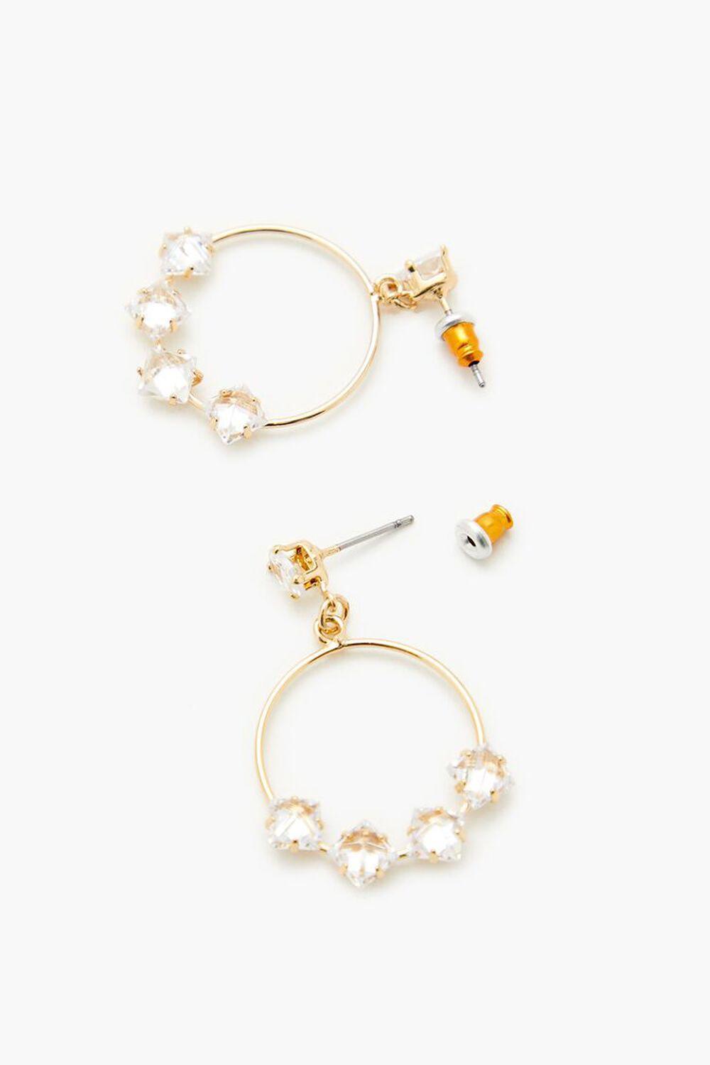 Faux Gem Hoop Drop Earrings | Forever 21 Product Image