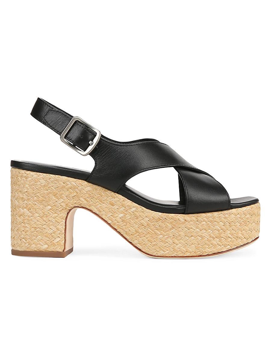 Womens Clementina Leather Platform Sandal, Cacao Brown, Size 9.5 Vince Product Image
