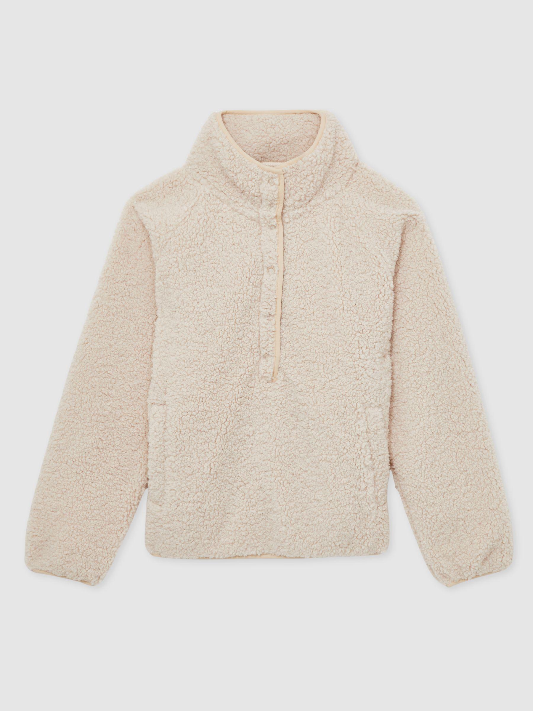 Press Stud Fleece Sweatshirt in Natural Product Image