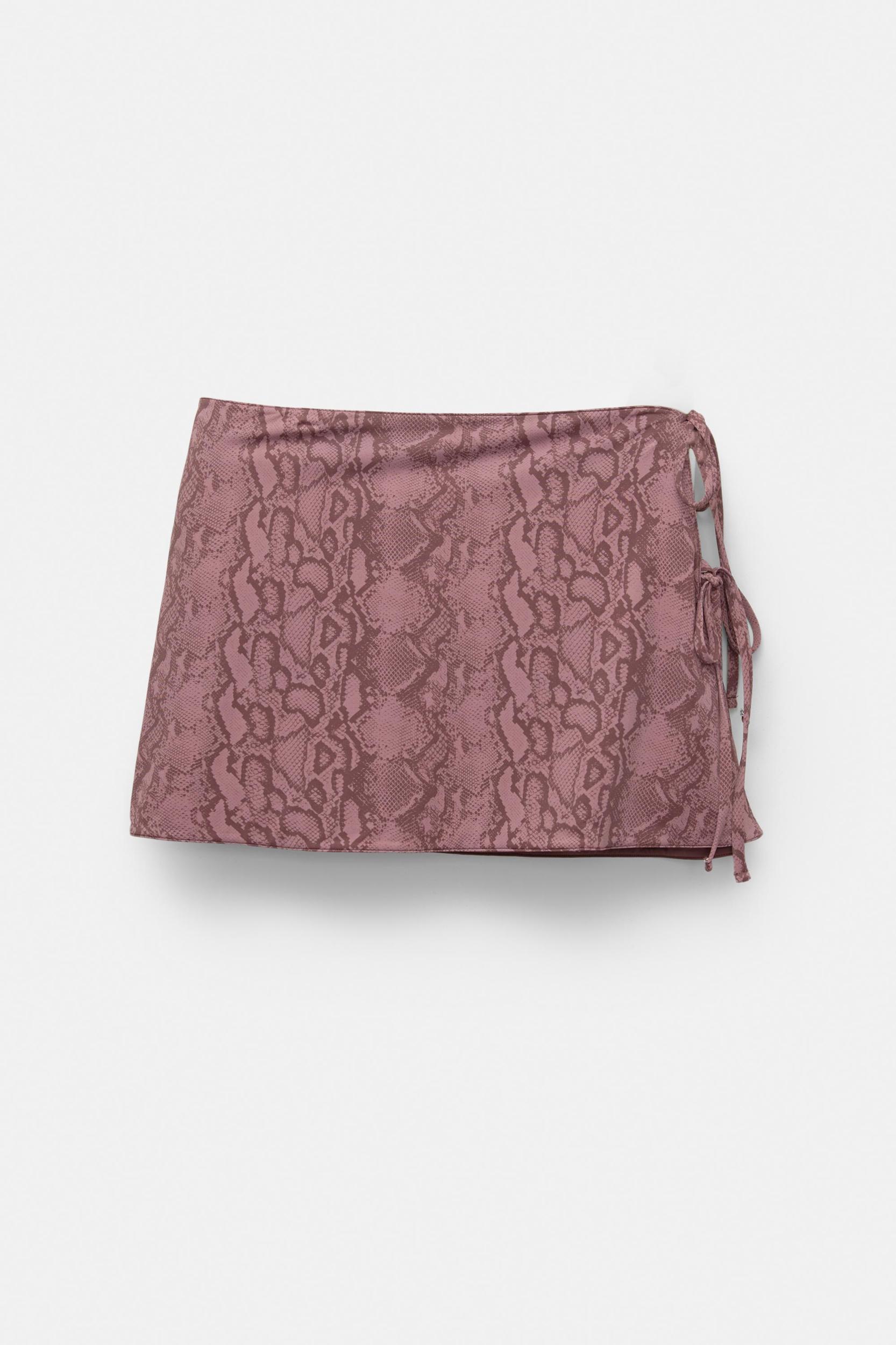 Reversible snakeskin print sarong mini skirt Product Image