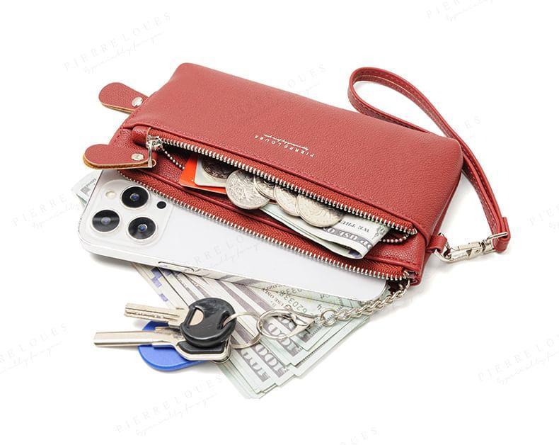 Plain Faux Leather Long Wallet Product Image