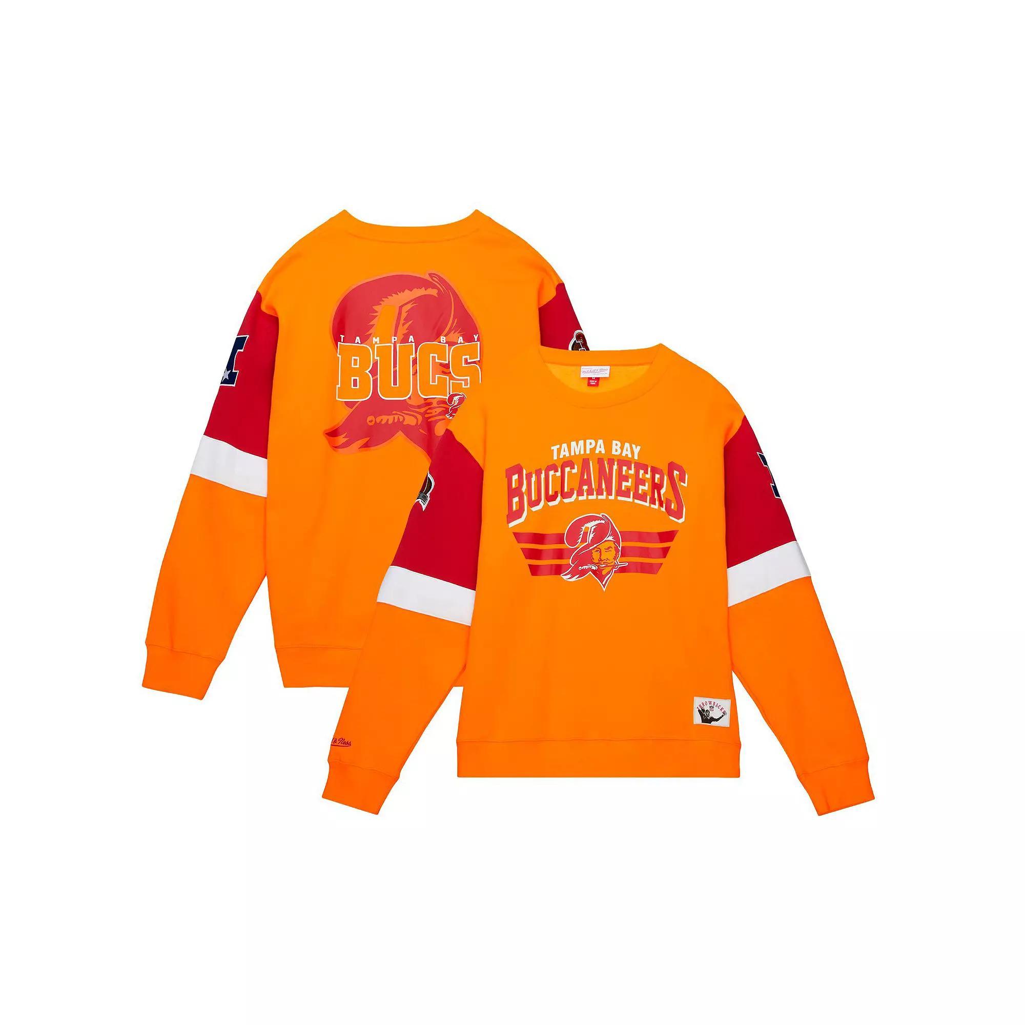 Men's Mitchell & Ness Orange Tampa Bay Buccaneers Gridiron Classics Allover 3.0 Pullover Sweatshirt, Size: Medium Product Image