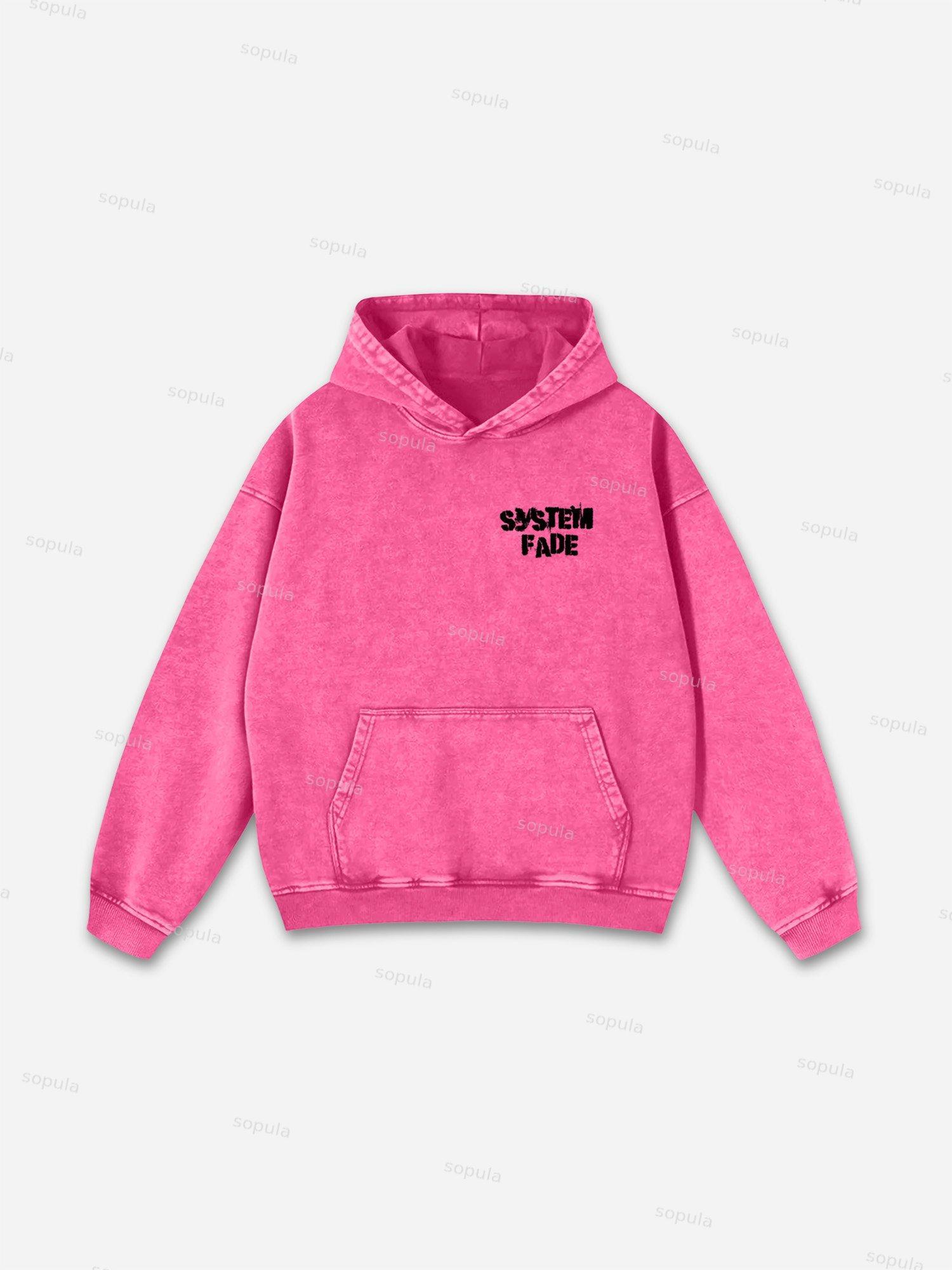 Hollywood Hills Fire Vintage Graphic Acid Wash Hoodie Product Image