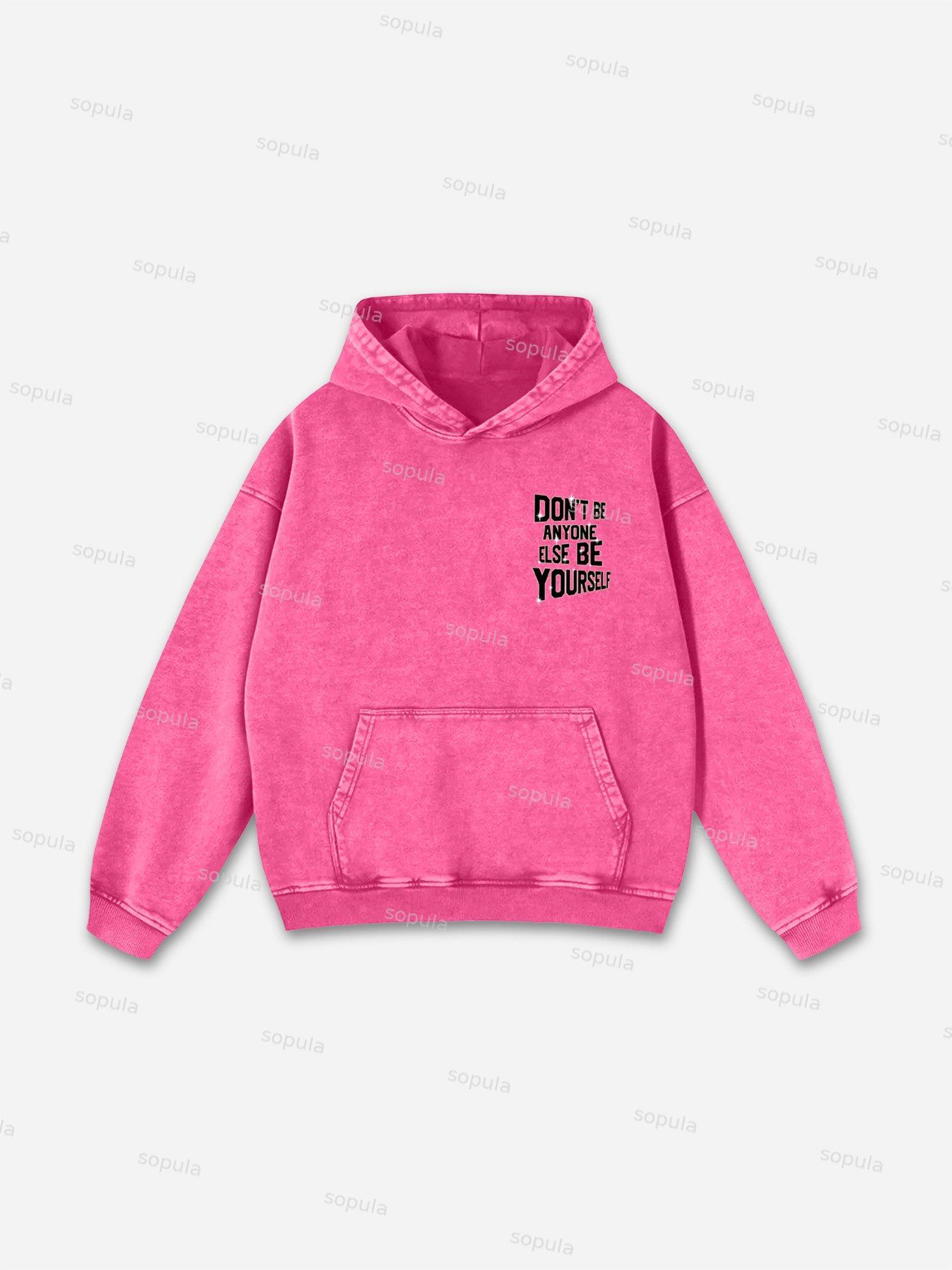 Vintage Pattern Print Acid Washed Oversized Hoodie Product Image