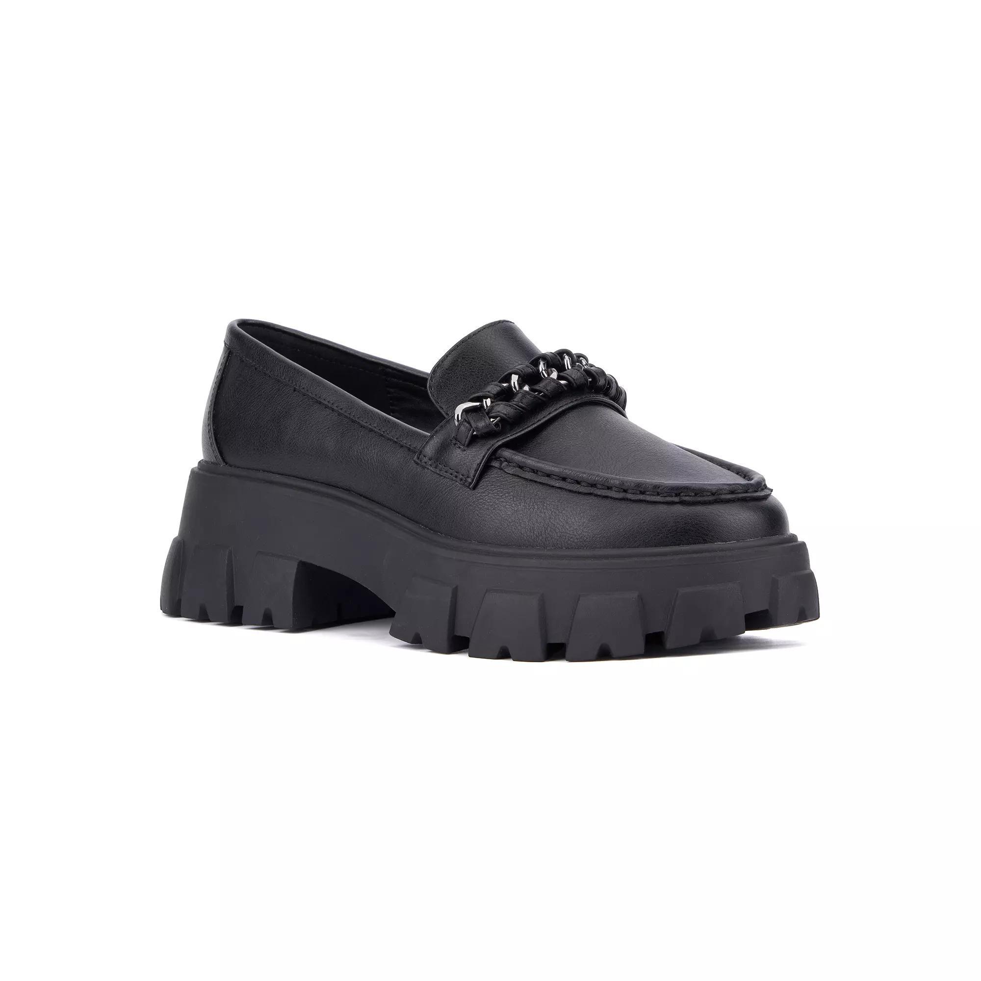 Women's Fashion to Figure Jazelle Wide Width Loafers, Size: 7 Wide, Black Product Image