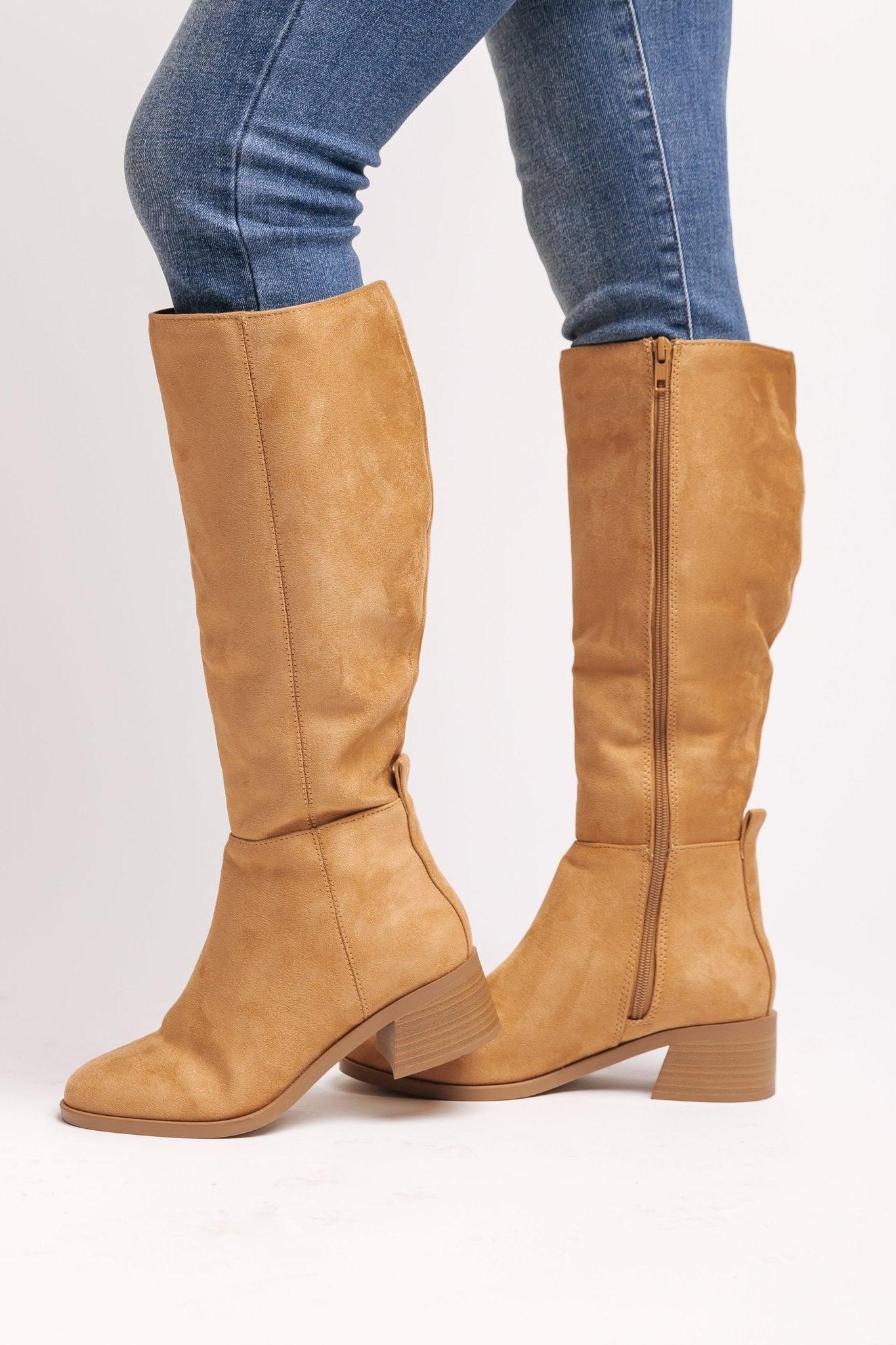 Vintage Tan Suede Knee High Boots - FINAL SALE Product Image
