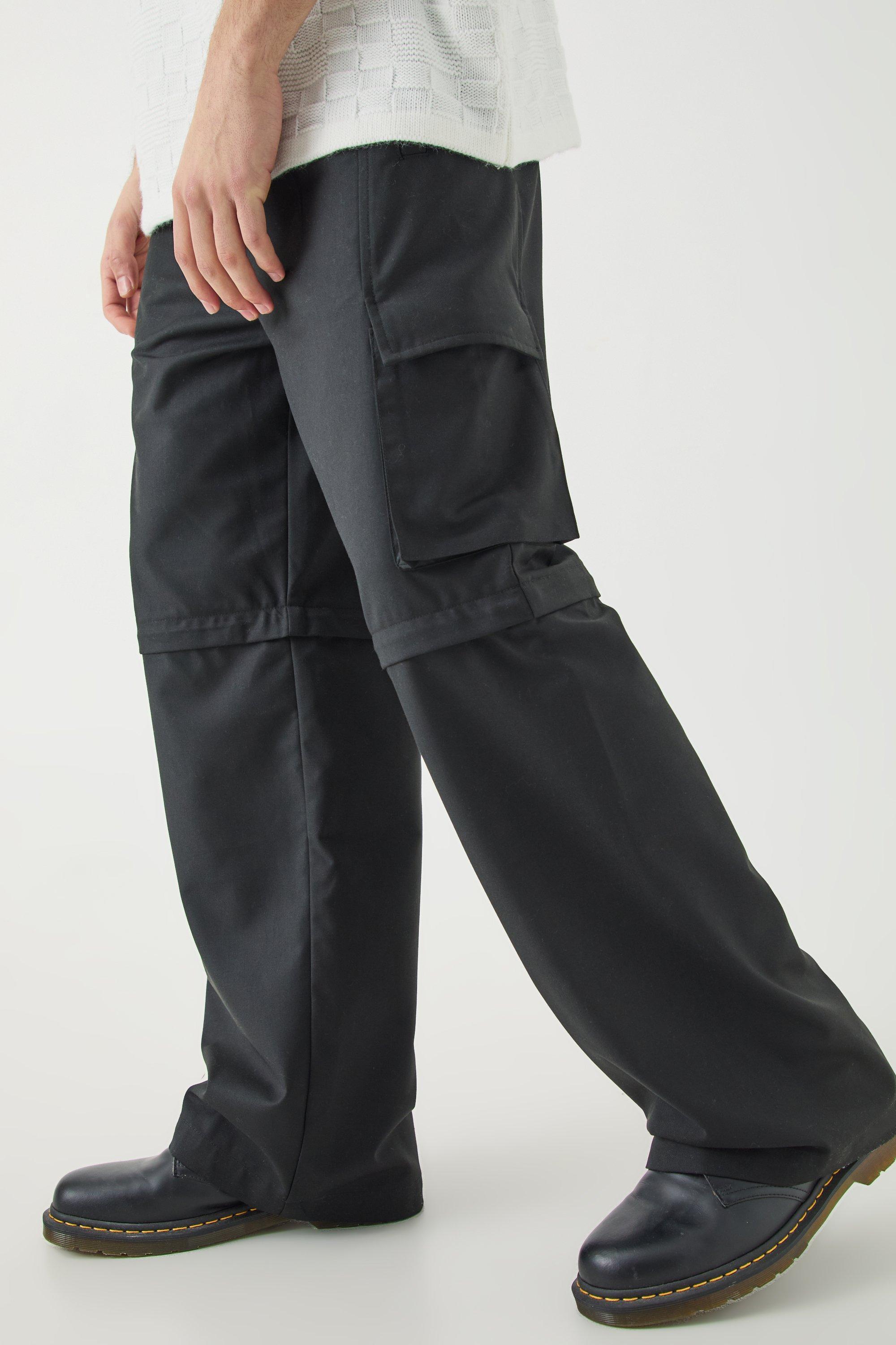 Mens Beige Tailored Zip Off Cargo Hybrid Trousers, Beige Product Image