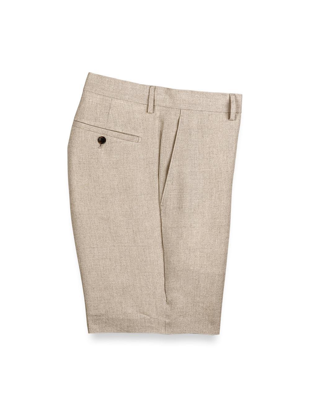 Linen Flat Front Shorts - Navy Product Image