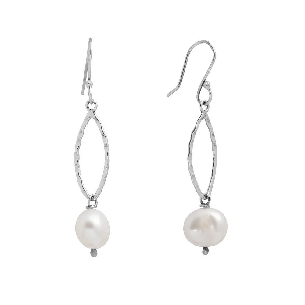 Main and Sterling Sterling Silver Cultured Freshwater Pearl Open Drop Earrings, Women's Product Image