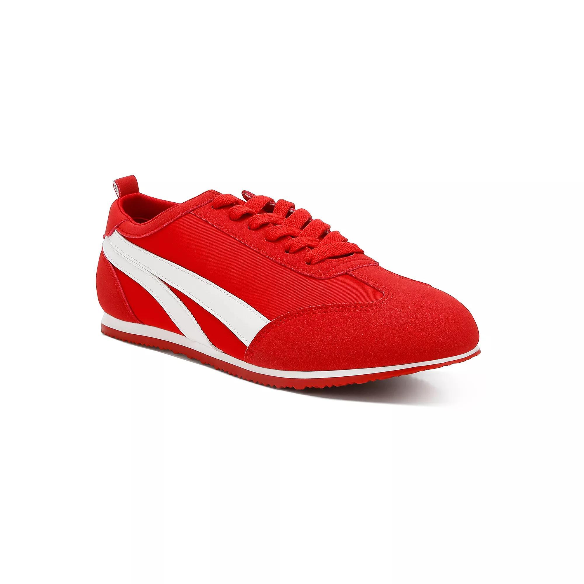 London Rag Montek Women's Metallic Lace-Up Sneakers, Size: 6, Red Product Image