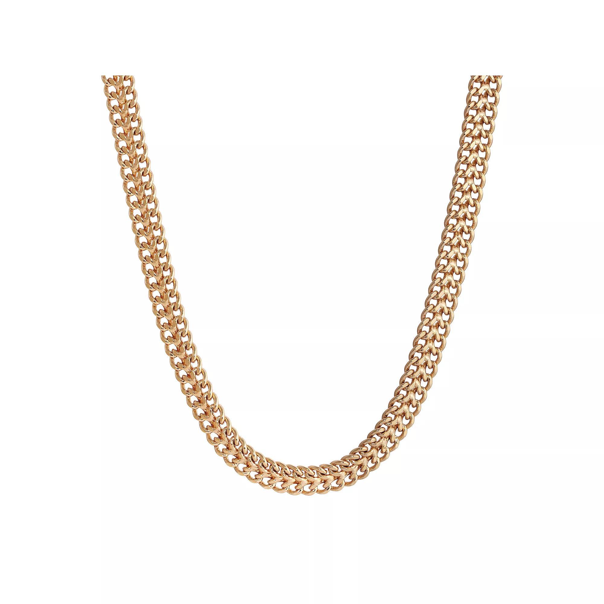 1928 Gold Tone Double Curb Chain Necklace, Womens, Yellow Product Image