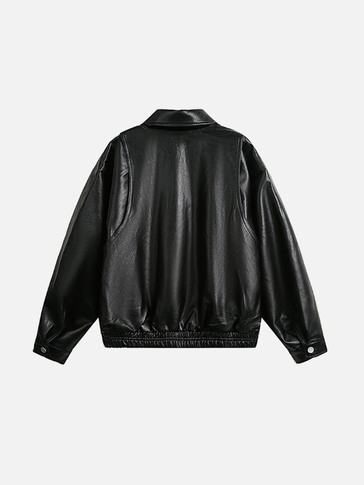 Aelfric Eden Multi Zip Up Faux Leather Jacket Product Image