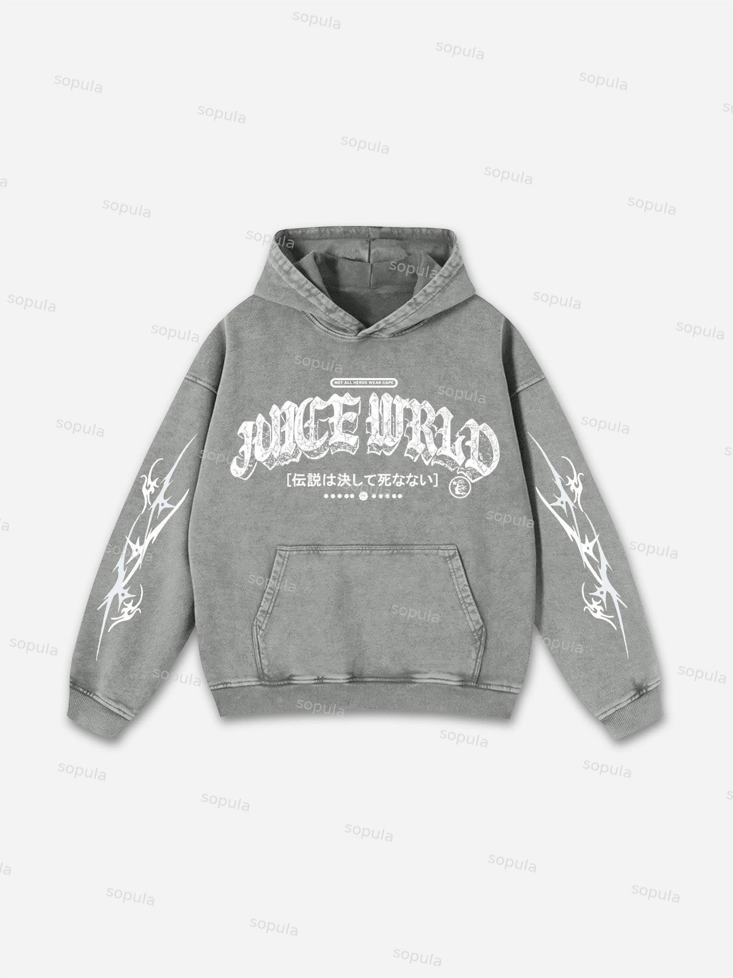Sopula Child Of God Print Acid Washed Hoodie Product Image