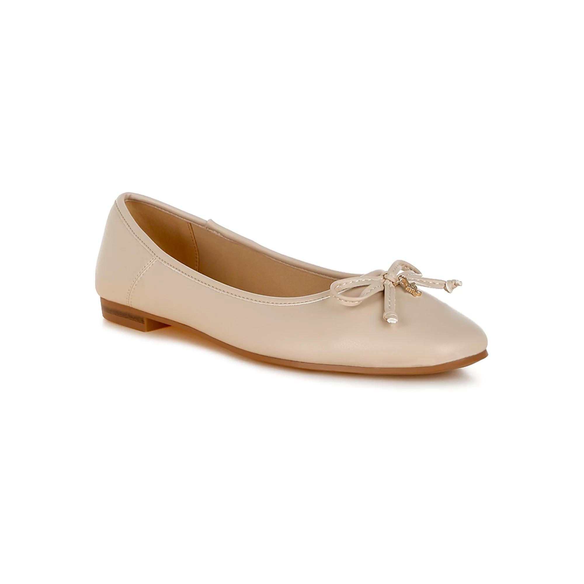 London Rag Enchanted Faux Leather Women's Casual Ballerinas, Size: 10, Beige Product Image