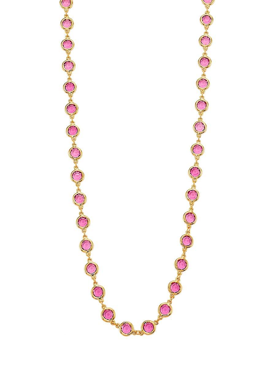 Womens 22K Gold-Plated & Crystal Glass Necklace Product Image